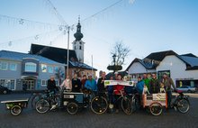Gabriele Preuner eröffnet die 200. Radsaison am 1. Jänner 2017 in Frankenburg (Foto: Preuner Wirt / Radlobby OÖ)